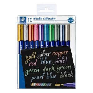 Picture 1 of Kalligrafiepen Staedtler metallic etui à 10 kleuren