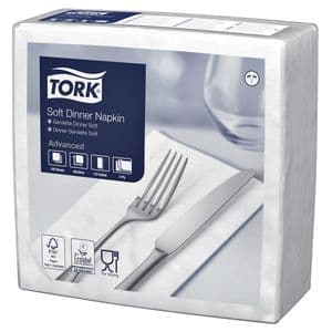 Picture 1 of Dinerservet Tork Advanced 1/8 vouw 3-laags 395x390mm 100 vel wit 477579