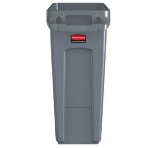 Picture 2 of Afvalbak Rubbermaid Slim Jim Vented met luchtsleuven 60liter grijs
