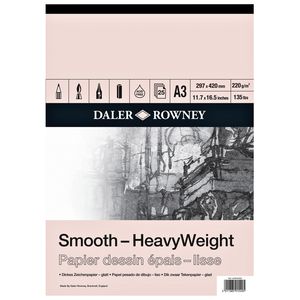 Picture 1 of Tekenpapier Daler-Rowney Smooth Heavyweight 220gr A3 natuurlijk wit