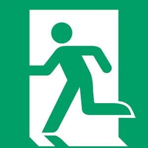 Picture 1 of Pictogram bordje Djois Nooduitgang links 200x200mm groen