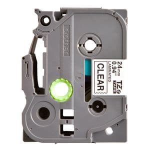 Picture 2 of Labeltape Brother P-touch TZe-151 standaard 24mm zwart op transparant