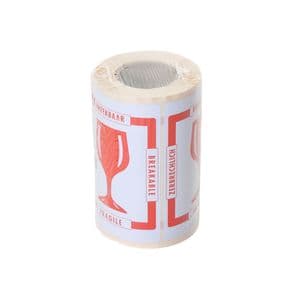 Picture 1 of Waarschuwingsetiket IEZZY breekbaar 80mmx100m rood 250 stuks