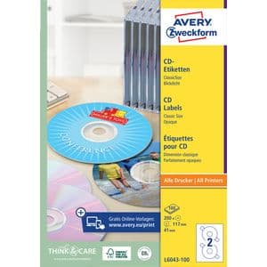 Picture 1 of Etiket Avery L6043-100 CD wit 200 stuks