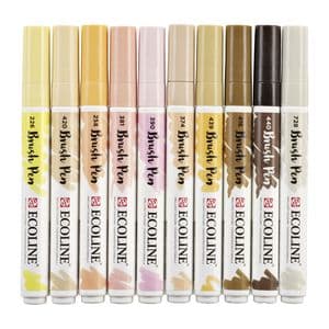 Picture 2 of Brushpen Talens Ecoline set à 10 stuks huid
