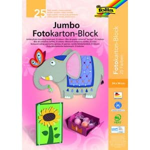 Picture 1 of Fotokartonblok Folia 300gr 24x34cm 25vel jumbo assorti