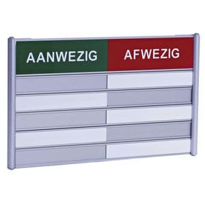 Picture 1 of Aan- afwezigheidsbord voor 5 namen
