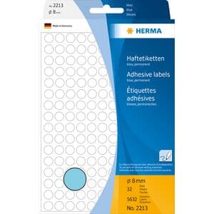 Picture 1 of Etiket HERMA 2213 rond 8mm blauw 5632 stuks