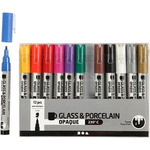 Picture 5 of Glas- & Porseleinstiften Creativ Company 1-2mm set à 12 kleuren