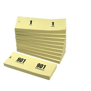 Picture 1 of Nummerblok 42x105mm nummering 1-1000 geel 10 stuks