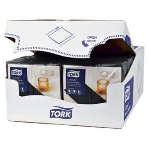 Picture 2 of Dinerservet Tork Linstyle Premium 1/8 vouw 1-laags 390x390mm 50 vel zwart 478151