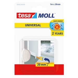 Picture 1 of Tochtstrips tesamoll® Universal Zelfklevend tbv deur 1mx38mm wit