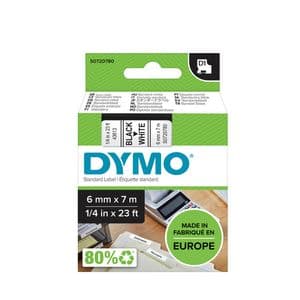 Picture 1 of Labeltape Dymo LabelManager D1 polyester 6mm zwart op wit