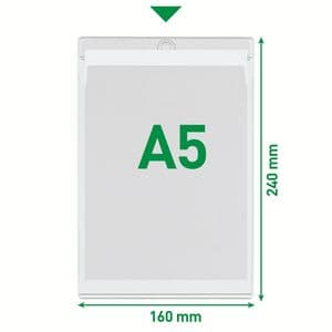 Picture 4 of Insteekmap U-model Leitz Premium met ophangoog 0.20mm PVC A5 transparant 50 stuks