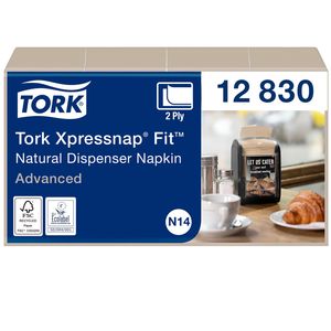 Picture 1 of Servet Tork N14 Xpressnap Fit Advanced multifold 2-laags 213x165mm 720 vel naturel 12830