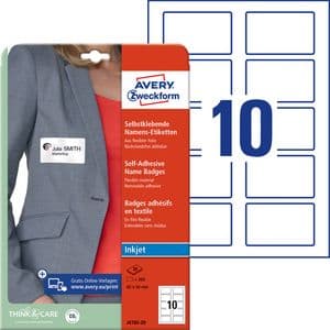 Picture 2 of Naambadge etiket Avery J4785-20 80x50mm wit 200 stuks