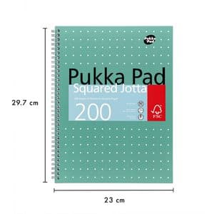 Picture 3 of Collegeblok Pukka Pad Jotta A4 ruit 5x5mm 4-gaats 200 pagina's 80gr groen