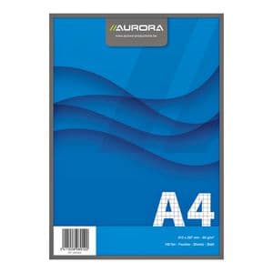 Picture 1 of Schrijfblok Aurora A4 ruit 5x5mm 100 vel 60gr blauw