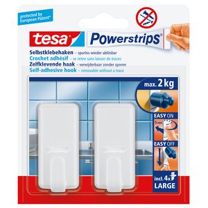 Picture 1 of Haken tesa Powerstrips® LARGE Classic zelfklevend verwijderbaar wit 2 stuks