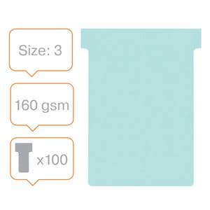 Picture 2 of T-kaart Nobo nr.3 80mm blauw 100 stuks