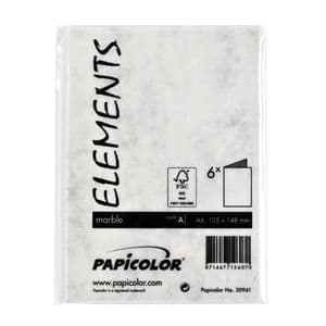 Picture 3 of Correspondentiekaart Papicolor dubbel 105x148mm marmer grijs pak à 6 stuks