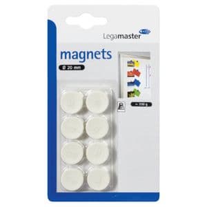 Picture 1 of Magneet Legamaster 20mm 250gr wit 8 stuks