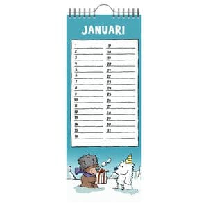 Picture 2 of Verjaardagskalender Lannoo Ritstier 130x325 blauw