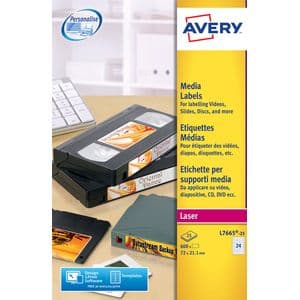 Picture 1 of Etiket Avery L7665-25 72x21.2mm voor media tape's 600 stuks