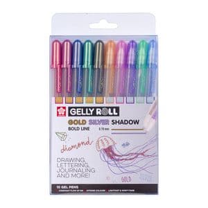 Picture 2 of Gelschrijver Sakura Gelly Roll Gold Silver Shadow set à 10 kleuren