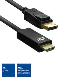 Picture 3 of Kabel ACT DisplayPort naar HDMI 1,8 meter