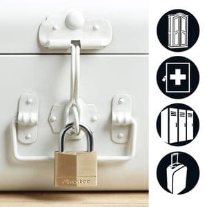 Picture 4 of Hangslot MasterLock 4 gelijksluitend messing 40mm 4 stuks