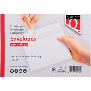 Picture 1 of Envelop Quantore bank C6 114x162mm zelfklevend wit 25 stuks