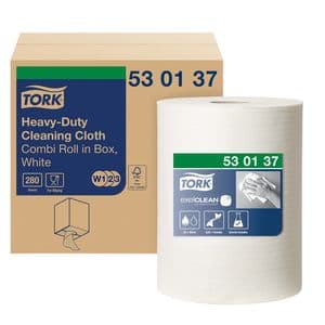 Picture 1 of Reinigingsdoek Tork W2 Premium Heavy-Duty 1-laags 106m wit 530137