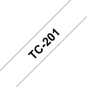 Picture 1 of Labeltape Brother P-touch TC-201 standaard 12mm zwart op wit