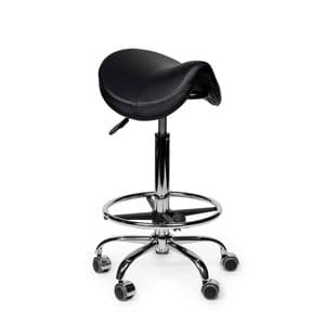 Picture 3 of Zadelkruk Office Premium standaard met voetring harde wielen zw
