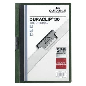 Picture 2 of Klemmap Durable Duraclip A4 3mm 30 vellen donkergroen