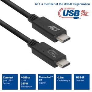 Picture 2 of Kabel ACT USB4 40Gbps USB-C USB-IF