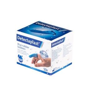 Picture 1 of Vingerlingen Detectaplast rubber blauw 50 stuks