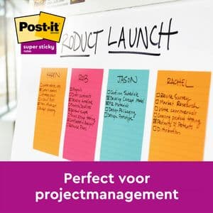 Picture 5 of Memoblok Post-it 6445 Super Sticky 152x101mm assorti 4 stuks