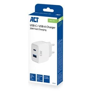 Picture 6 of Oplader ACT 20w 2-poorts usb a+c wit