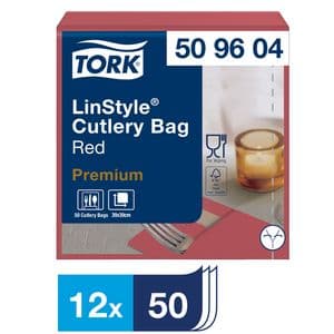Picture 1 of Pochette Tork Linstyle Premium 1-laags 390x390mm rood 509604