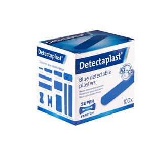 Picture 3 of Elastische blauwe textielpleister Detectaplast 19x72mm 100 stuks