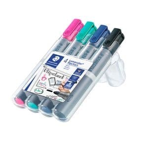 Picture 2 of Viltstift Staedtler 356 voor flipover rond 2mm set à 4 stuks assorti