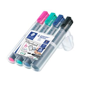 Picture 2 of Viltstift Staedtler 356 voor flipover rond 2mm set à 4 stuks assorti