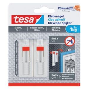 Picture 2 of Klevende spijker tesa® behang en pleisterwerk 1kg verstelbaar wit 2 stuks