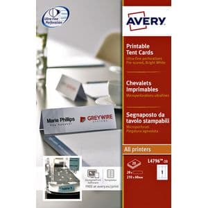 Picture 1 of Tafelnaambord Avery L4796-20 210x60mm wit 20 stuks