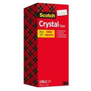 Picture 2 of Plakband Scotch Crystal 600 19mmx33m transparant 7+1 gratis