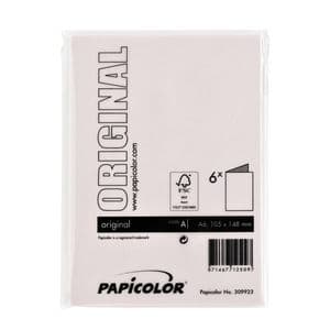 Picture 3 of Correspondentiekaart Papicolor dubbel 105x148mm lichtroze pak à 6 stuks
