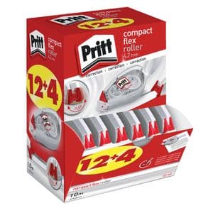 Picture 1 of Correctietape Pritt Compact Flex 4.2mmx 10m promo pack à 12+4 gratis