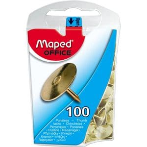 Picture 1 of Punaises Maped messing 100 stuks